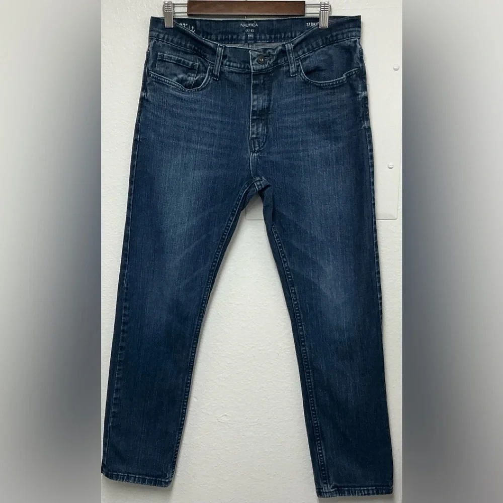 Nautica Vintage Blue Straight Denim Jeans Classic Style Sz 32/30